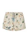 Liewood pantaloni scurți de baie copii Aiden Printed Board Shorts culoarea bej