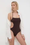 Max Mara Beachwear costum de baie dintr-o bucată culoarea maro