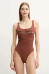 Max Mara Beachwear costum de baie dintr-o bucată culoarea maro