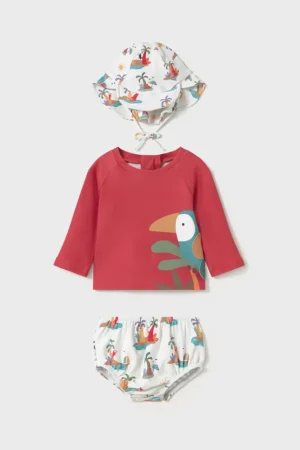 Mayoral Newborn costum de baie pentru bebelusi culoarea rosu