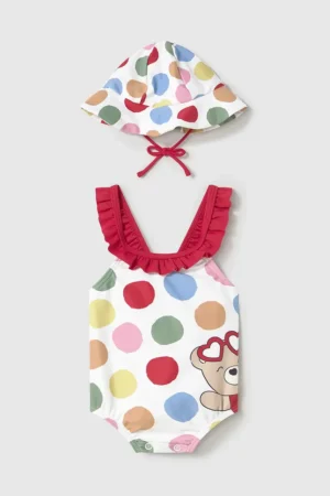 Mayoral Newborn costum de baie pentru bebeluși culoarea rosu