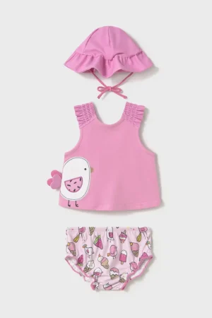 Mayoral Newborn costum de baie pentru bebeluși culoarea roz