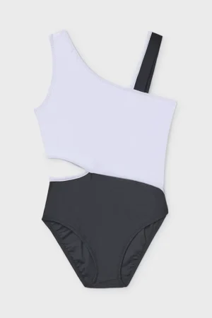 Mayoral costum de baie dintr-o bucată pentru copii culoarea negru