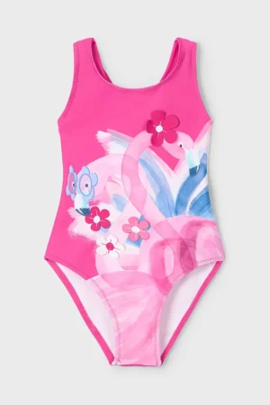Mayoral costum de baie dintr-o bucată pentru copii culoarea roz