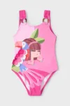 Mayoral costum de baie dintr-o bucată pentru copii culoarea roz