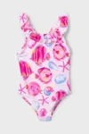 Mayoral costum de baie dintr-o bucată pentru copii culoarea roz