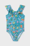 Mayoral costum de baie dintr-o bucată pentru copii culoarea turcoaz