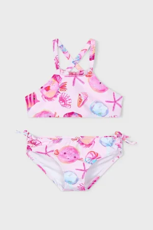 Mayoral costum de baie pentru copii din două piese culoarea roz