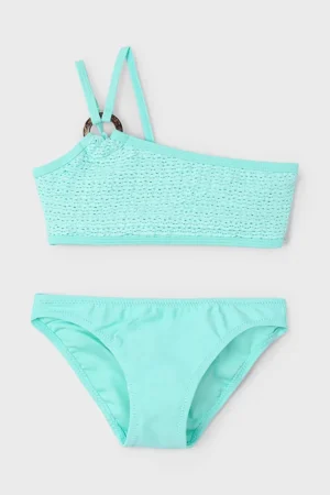 Mayoral costum de baie pentru copii din două piese culoarea turcoaz