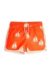 Mini Rodini pantaloni scurti de baie copii Sailing boats culoarea portocaliu