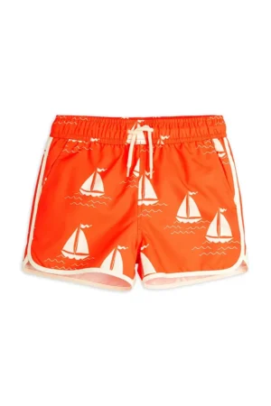 Mini Rodini pantaloni scurti de baie copii Sailing boats culoarea portocaliu