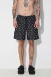 Neil Barrett pantaloni scurti de baie All-Over Micro Bolts Swim Long Shorts culoarea negru