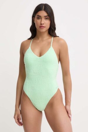 Nike costum de baie dintr-o bucată Retro Flow culoarea verde