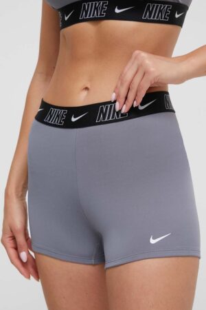 Nike pantaloni scurti de baie Logo Tape culoarea gri