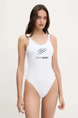 PLEIN SPORT costum de baie dintr-o bucată culoarea alb