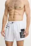 PLEIN SPORT pantaloni scurți de baie culoarea alb