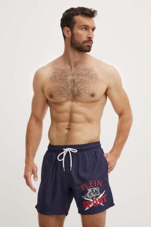 PLEIN SPORT pantaloni scurti de baie culoarea albastru marin