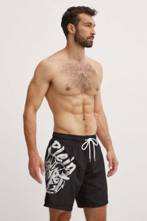 PLEIN SPORT pantaloni scurti de baie culoarea negru