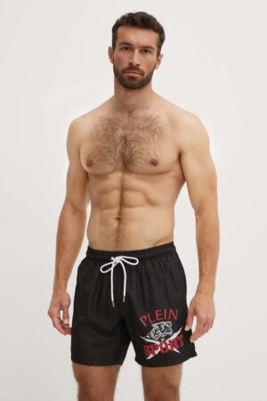 PLEIN SPORT pantaloni scurti de baie culoarea negru