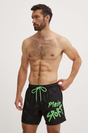 PLEIN SPORT pantaloni scurti de baie culoarea negru