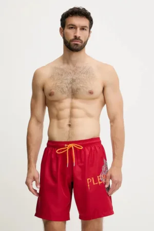 PLEIN SPORT pantaloni scurți de baie culoarea roșu