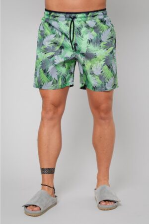 Pantaloni scurt de baie Leaves Green 12385