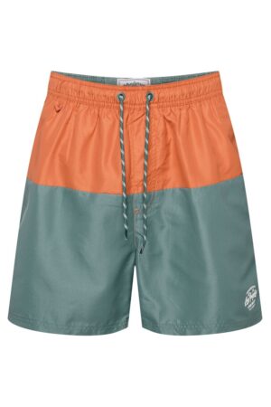 Pantaloni scurti de baie Resort portocaliu - verde marin 4XL
