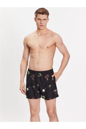 Pantaloni scurti de baie barbati - Poliester - Negru