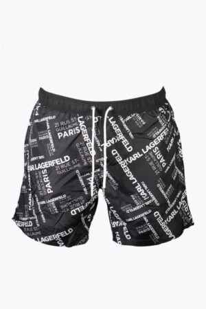 Pantaloni scurti de baie barbati negru cu logo KL21MBM14 12041