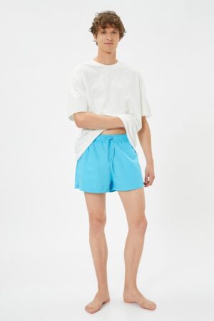 Pantaloni scurti de baie cu banda cu snur in talie