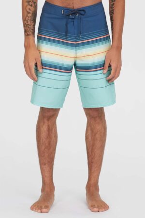 Pantaloni scurti de baie cu dungi si model colorblock