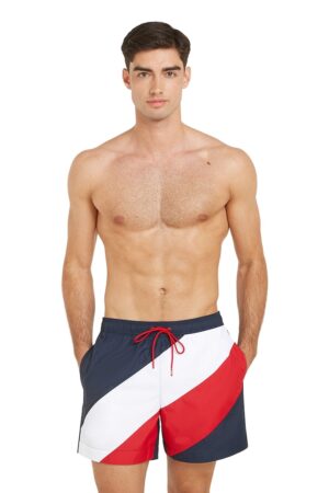 Pantaloni scurti de baie cu garnituri contrastante