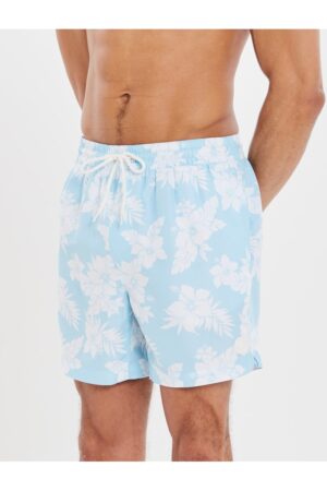 Pantaloni scurti de baie cu imprimeu tropical Sunset