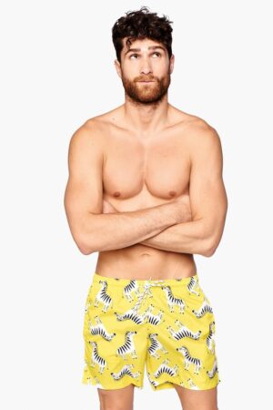 Pantaloni scurti de baie cu imprimeu zebra