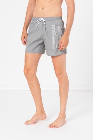 Pantaloni scurti de baie cu model logo supradimensionat Sea World