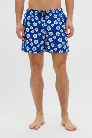 Pantaloni scurti de baie cu model si buzunare laterale