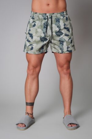 Pantaloni scurti de baie cu model si snur