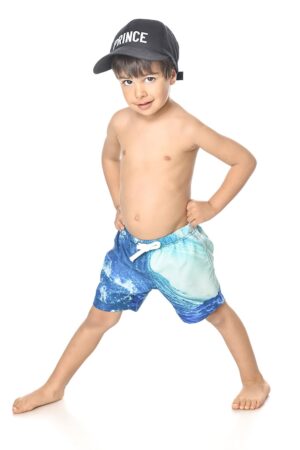 Pantaloni scurti de baie cu model si snururi de ajustare
