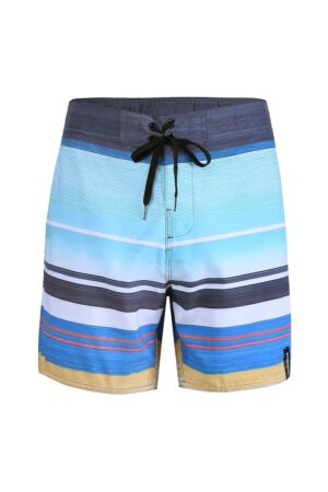 Pantaloni scurti de baie - cu snur Salimu - Albastru/Galben/Roz somon -