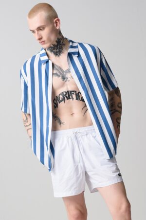 Pantaloni scurti de baie cu snur si buzunare laterale