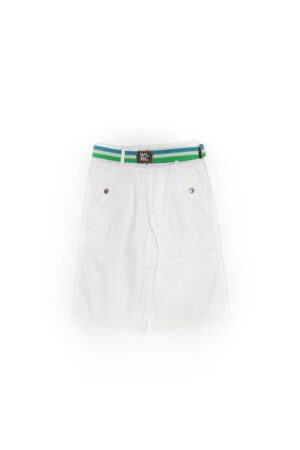 Pantaloni scurti si curea - baieti - 20312 - Alb -