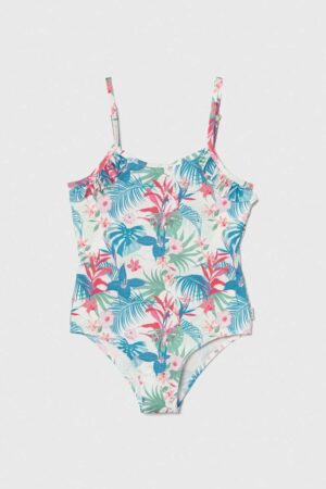 Pepe Jeans costum de baie dintr-o bucată pentru copii HIBISCUS FRILL SWIMSUIT culoarea verde