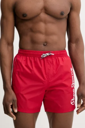 Pepe Jeans pantaloni scurți de baie LOGO SWIMSHORT culoarea roșu