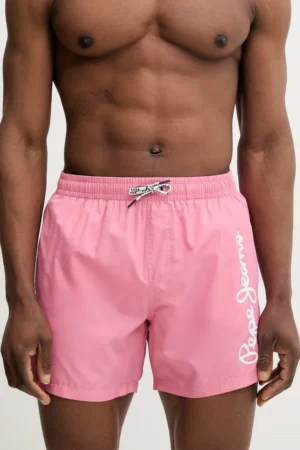 Pepe Jeans pantaloni scurți de baie LOGO SWIMSHORT culoarea roz