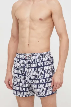 Pepe Jeans pantaloni scurti de baie culoarea albastru marin