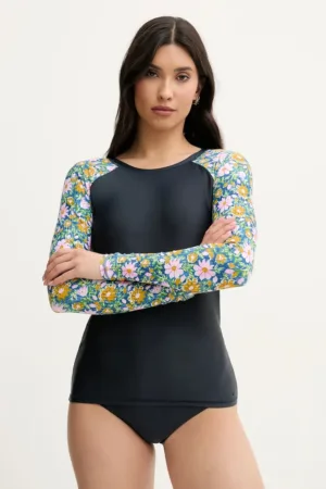 Picture longsleeve de baie Moonbee culoarea negru
