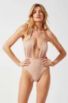 Praia Beachwear costum de baie dintr-o bucată SUMMERTIME SADNESS culoarea bej