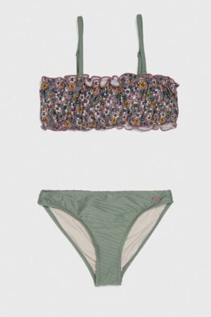 Protest costum de baie pentru copii din două piese culoarea verde