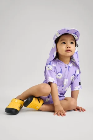 Reima costum de baie pentru bebeluși Atlantti culoarea violet