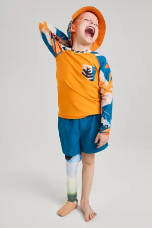 Reima longsleeve de baie pentru copii Kroolaus culoarea portocaliu